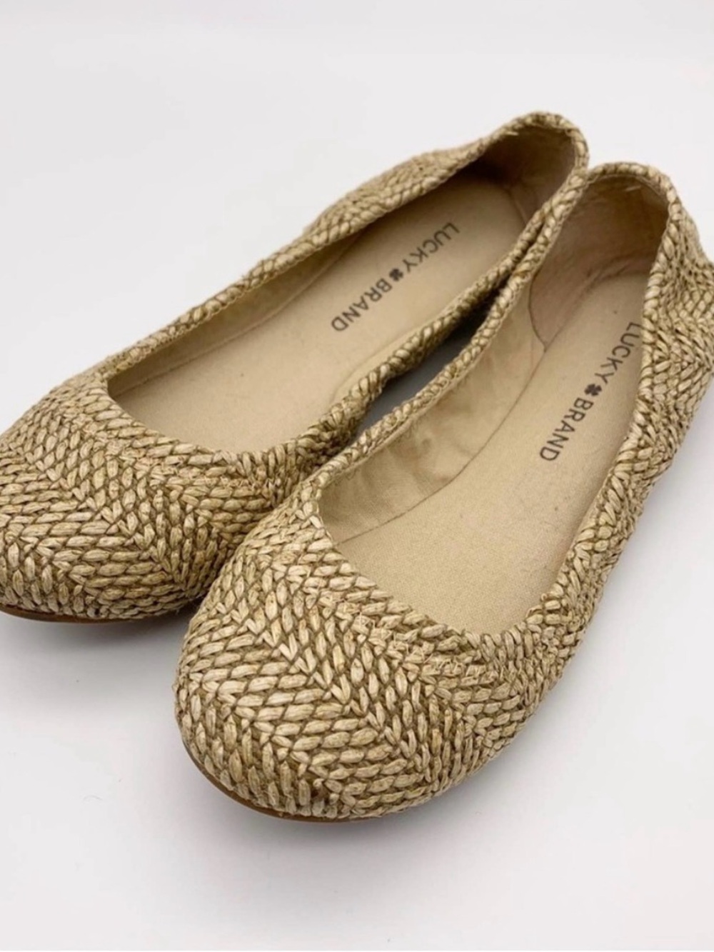 Lucky Brand Braided Natural Ballet Flats